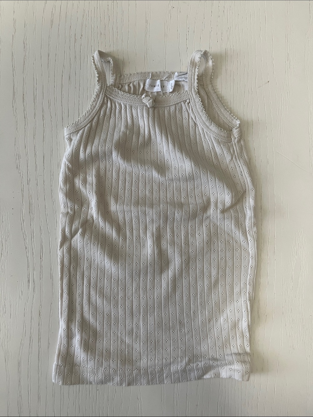 Jamie Kay Cream Ribbed Eyelet Tank Top